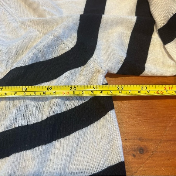 NWT Zara black/ivory striped lightweight sweater, size Large Nautical - Picture 6 of 10